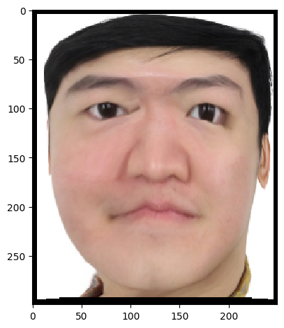 My face morphed to average shape